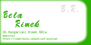 bela rimek business card